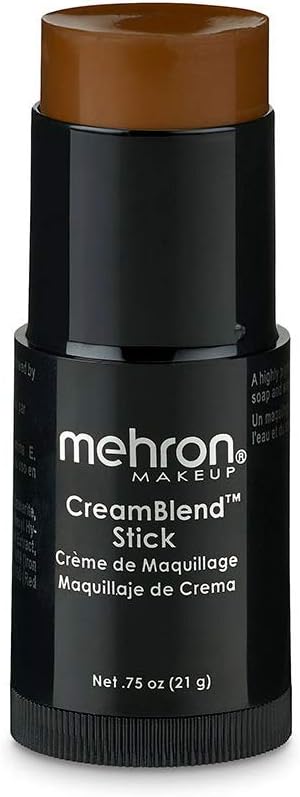 Mehron CreamBlend Stick | Face & Body Paint - Foundation Cream Makeup - Halloween Perfect -.75 oz (21 g) (Dark 2)