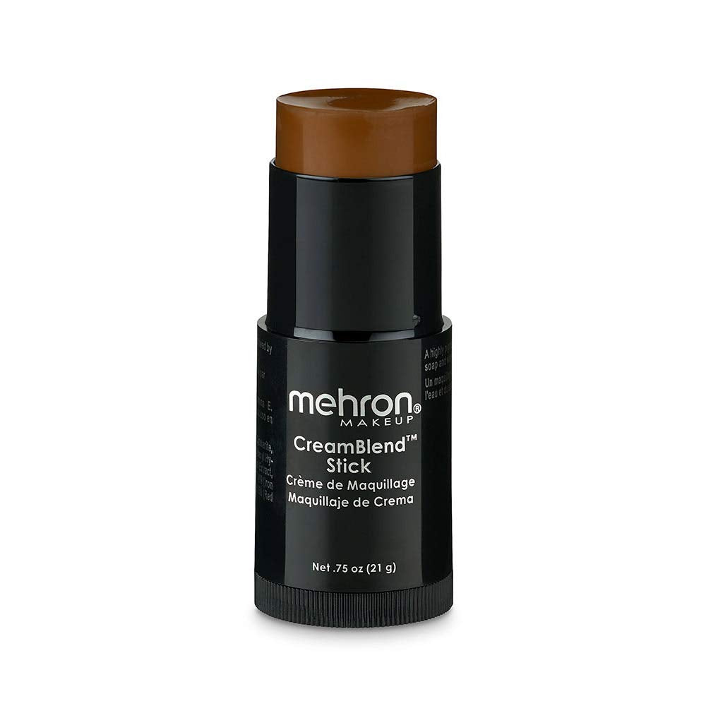 Mehron CreamBlend Stick | Face & Body Paint - Foundation Cream Makeup - Halloween Perfect -.75 oz (21 g) (Dark 2)