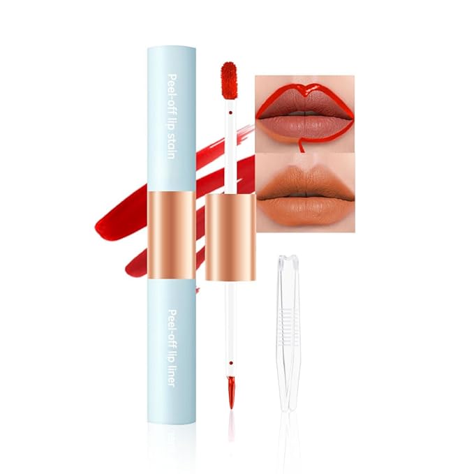 KXmzeG Matte Lip Liner Peel Off Lip Stain, Long Lasting Peel Off Lip Liner Stain, Peel-off Lip Gloss For All Skin Types, Transfer-proof Highly Pigmented Color Waterproof, (03#, Pack of 1)