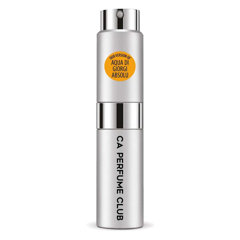 CA Perfume Impression of Aqua Di Giorgi Absolu for Men Woody Aromatic Scent Long Lasting Cologne for Men Eau De Parfum Travel Size Refillable Atomizer Spray 0.27 Fl Oz 8ml