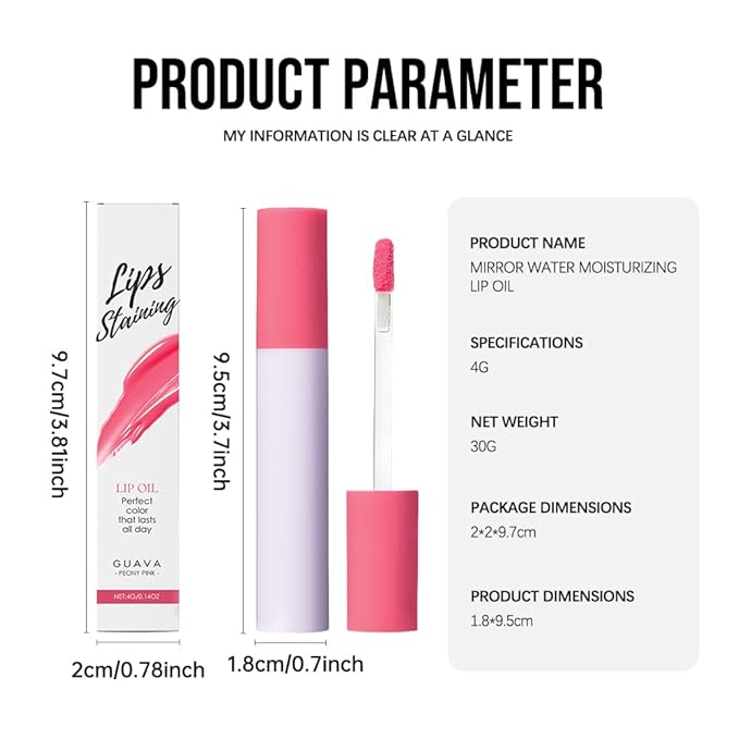 Hxssll Nourishing High-Shine Lip Gloss,Hydrating & Moisturizing Lip Tint, Non-Sticky, Long-Lasting Glossy Lip Stain,Softens & Plumps Lips for Smooth,Gentle Formula for Dry Lips 02#Peony Pink