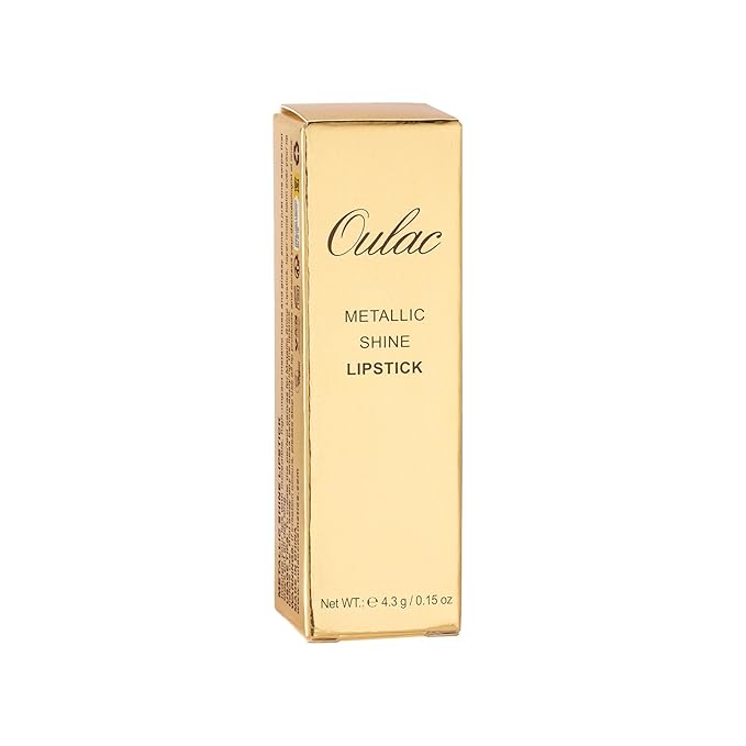 Oulac Nude Matte Lipstick with Glow Metallic Finish - Vegan Lipstick for Women, Creamy Texture, Hydrating Clean Beauty Formula, High-End Magnetic Hook Design, GM10 Chicness