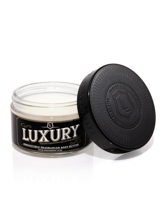 LUXURY LIFE BUTTER - 40% Extrait de Parfum Fragranced Body Butter with Hyaluronic Acid for Ultimate Moisture - Luxurious Room-Filling Natural Fragrances - Non-Greasy, USA Made, Luxury Scent, 5 oz