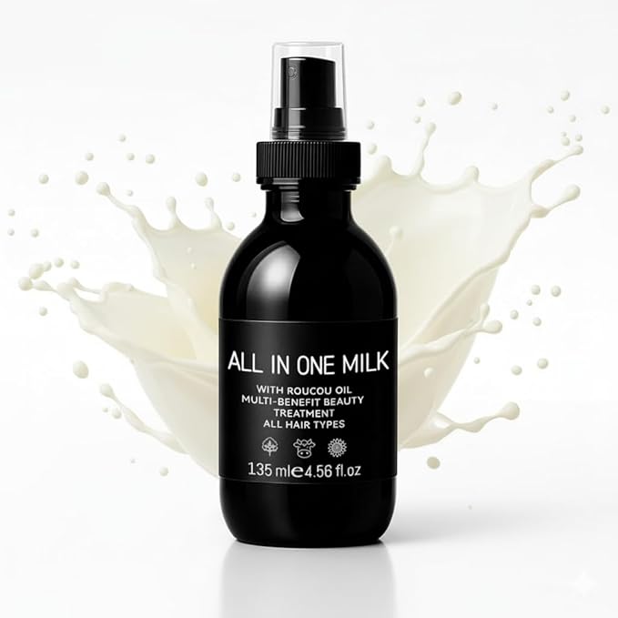 Glopink Hair Milk Spray, Nourishes Hair Detangler Conditioner, Repairs Dry, Damage & Split Brittle Strands, All in One Leave-In Mist for All Hair Types, Cruelty Free Refreshing Formula, 4.56 Fl Oz