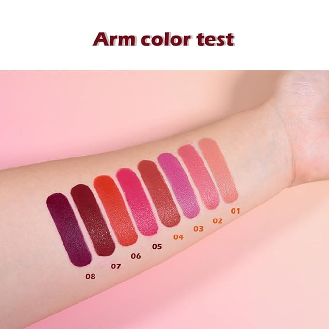 IATMOMOD 4Pcs Matte Lipstick Set for Women, Warm Pink Coral Red Purple Dark Red Vegan Lip Bar, Long Lasting Waterproof Transfer-Proof 24H Moisturizing All-Day Lip Color SetA01#