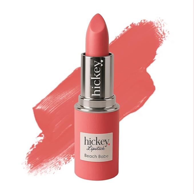 Hickey Lipstick Refill – Beach Babe (Coral), Hydrating Jojoba Oil, Vegan
