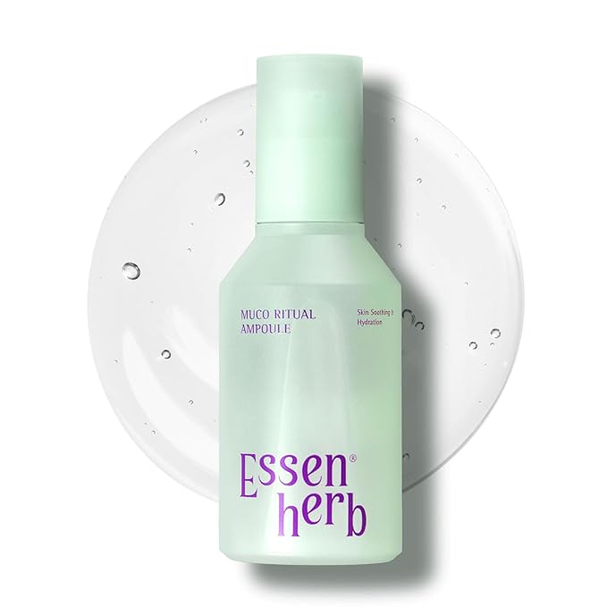 Essenherb Muco Ritual Ampoule – 95% Pure Aloe Vera Gel | Cooling, Soothing & Deep Hydration Serum for Sensitive Skin | Calm Visible Redness | Korean Skincare (4.06 fl oz / 120ml)