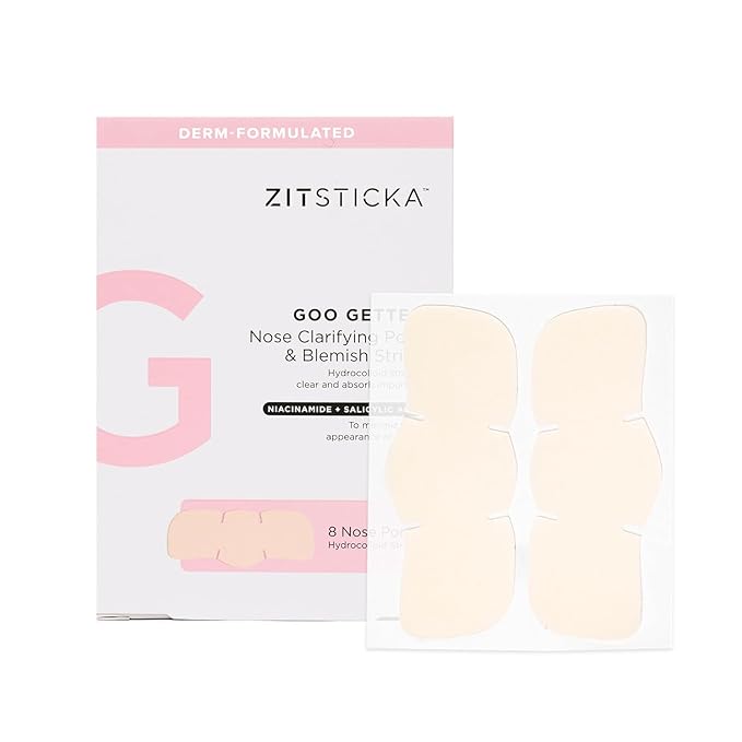 ZitSticka GooGetter Nose Pore Strips - Blackhead Remover Strips for Pore Clarifying & Blemishes - Fast-Acting & Effective - 8 Count