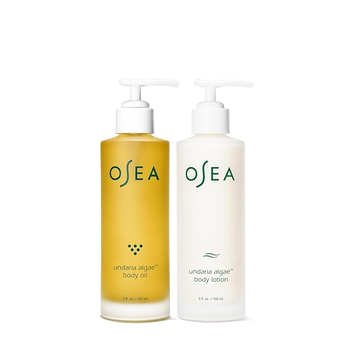 OSEA Undaria Body Bestsellers Full Size Set – Limited Edition Holiday Bundle - Includes Undaria Algae™ Body Oil 5oz & Undaria Algae™ Body Lotion 5oz – Hydrating & Firming Body Care