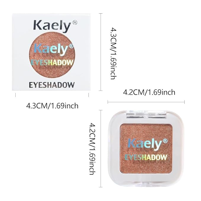 FeiCuiYun Glittler Single Eye Shadow Palette Makeup, Champagne Gold Sparkle Shimmer Monochrome Eyeshadow For Older Women, Pigmented Waterproof Sombras Para Ojos, Vegan, Talc, Paraben&Cruelty Free, 01