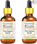 Greenwood Essential Cashew Nut Oil (Anacardium occidentale) with Glass Dropper| Infused | Pure | Non-Sticky | Lightweight | Moisturizing | For Skin & Hair | Multi-Purpose Use | Unisex |15ml X 2 (1 oz)