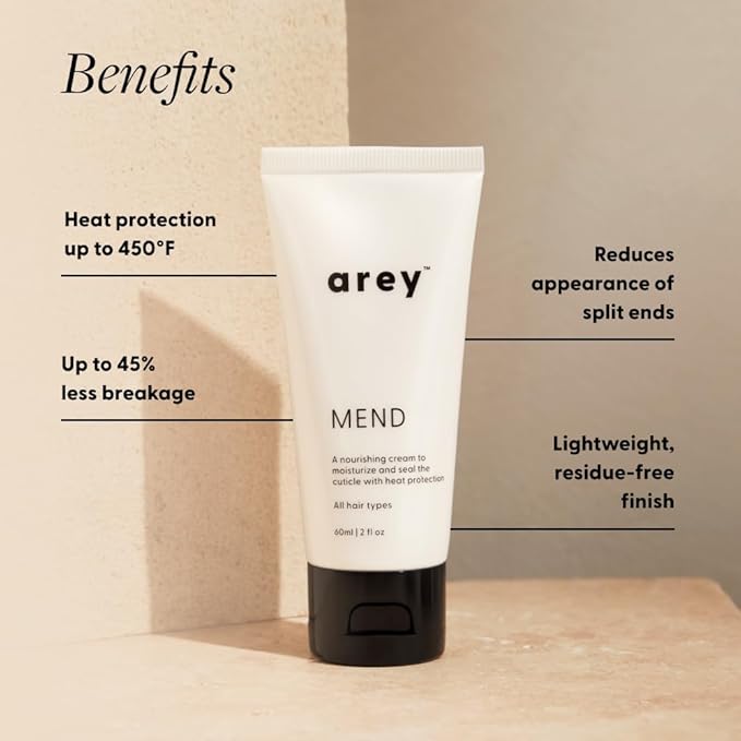Arey Mend Heat Protectant Conditioner, Protects Hair up to 450°F, 2 Fl Oz