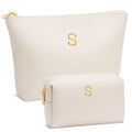 CLOUDWINGS Gifts for Women Girls Personalized Initial Travel Makeup Bag