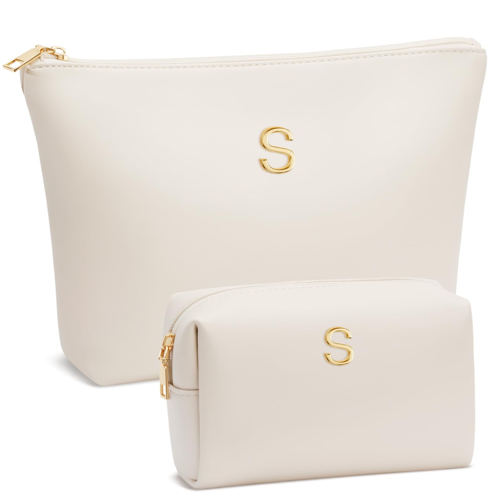 CLOUDWINGS Gifts for Women Girls Personalized Initial Travel Makeup Bag