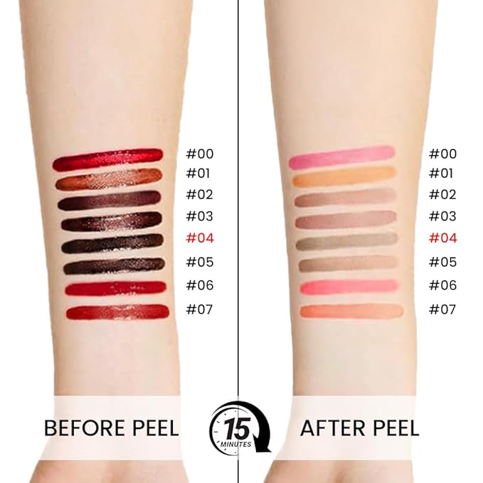 IATMOMOD Light Taupe Liquid Matte Lip Liner Stain Peel Off with Tweezer, Long Lasting, Waterproof Matte Lipstick Lip Gloss Tattoo for Women, Transfer-prof Lip Tint Makeup for All Skin Types 04#