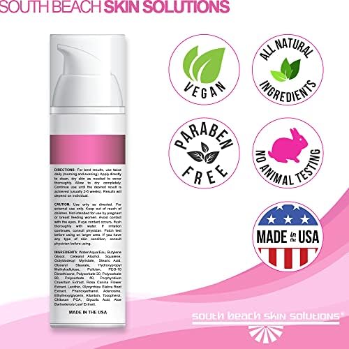 South Beach Skin Solutions Instant Face Tightening & Wrinkle Smoother – Visible Lifting Effect in Minutes with Insta-Lift™ + Insta-Brite™ Technology – Firms, Smooths & Brightens Skin (Airless Pump)
