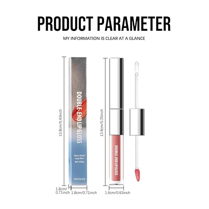 Hxssll Dual-Ended Lip Stain & Lip Oil – 2-in-1 Matte Color and Hydrating Gloss, Long-Lasting Non-Sticky Lip Tint, Nourishing Moisture & Glassy Shine for Day-to-Night Looks 02#
