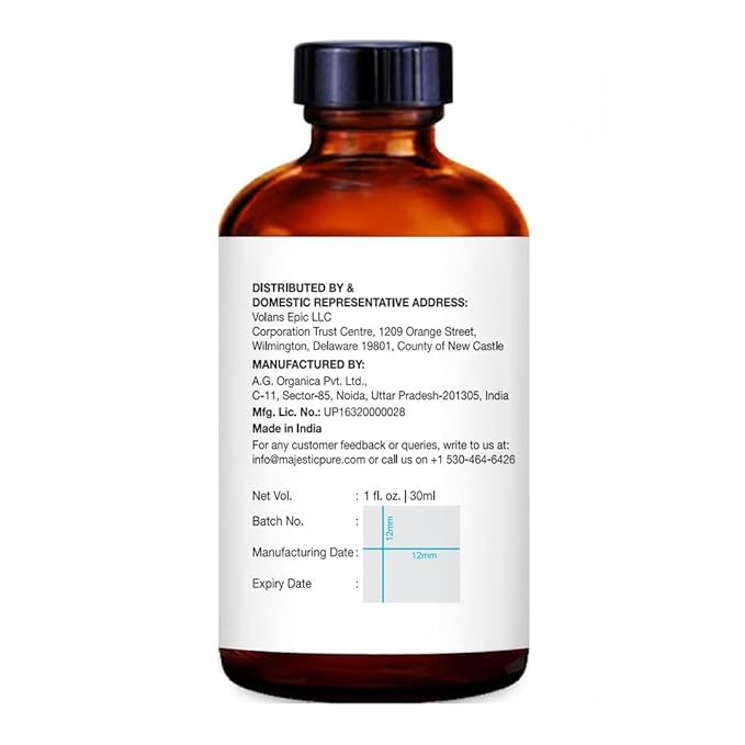 Majestic Pure Essential Oil with Glass Dropper - 100% Pure and Natural - Essential Oils for Diffuser, Aromatherapy, Soap and Candle Making, Patchouli Essential Oil, Patchouli Oil, 1 Fl Oz
