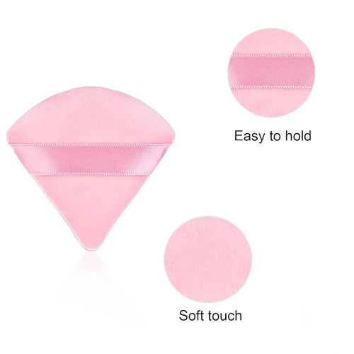 24 Pcs Triangle Powder Puff, Cotton Makeup Puff, Washable Face Powder Puff for Women Girls (24LP)