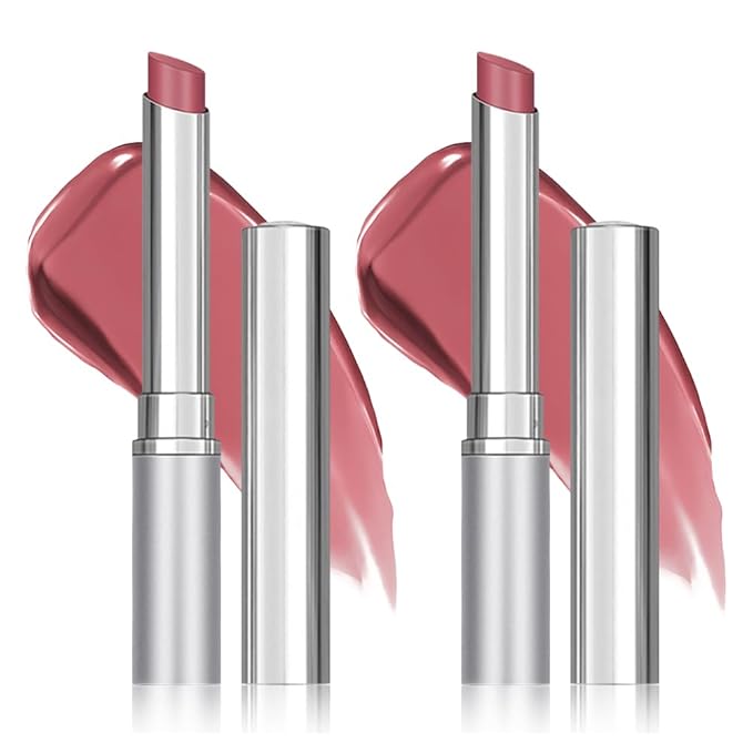 HHLTOH 2Pcs Dusty Pink Honey Tinted Lip Stain Lip Balm Lip Gloss Lipstick, Sheer Hydrating Lip Stains Tint for Mature Skin, Moisturizing Lip Tint Balm with Natural Shine, Vegan & Cruelty-Free