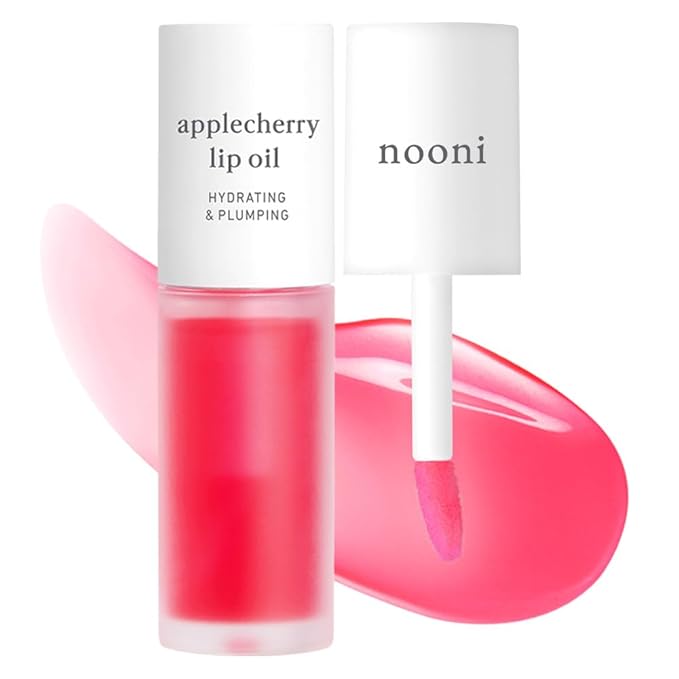 NOONI Korean Lip Oil - Applecherry - Plumping & Hydrating Tinted Lip Gloss