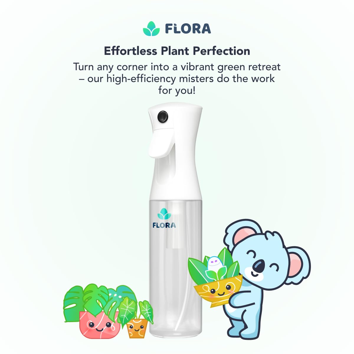 Flora Plant Mister Spray Bottle, Fine Mist for Indoor Plants (2 Pack)