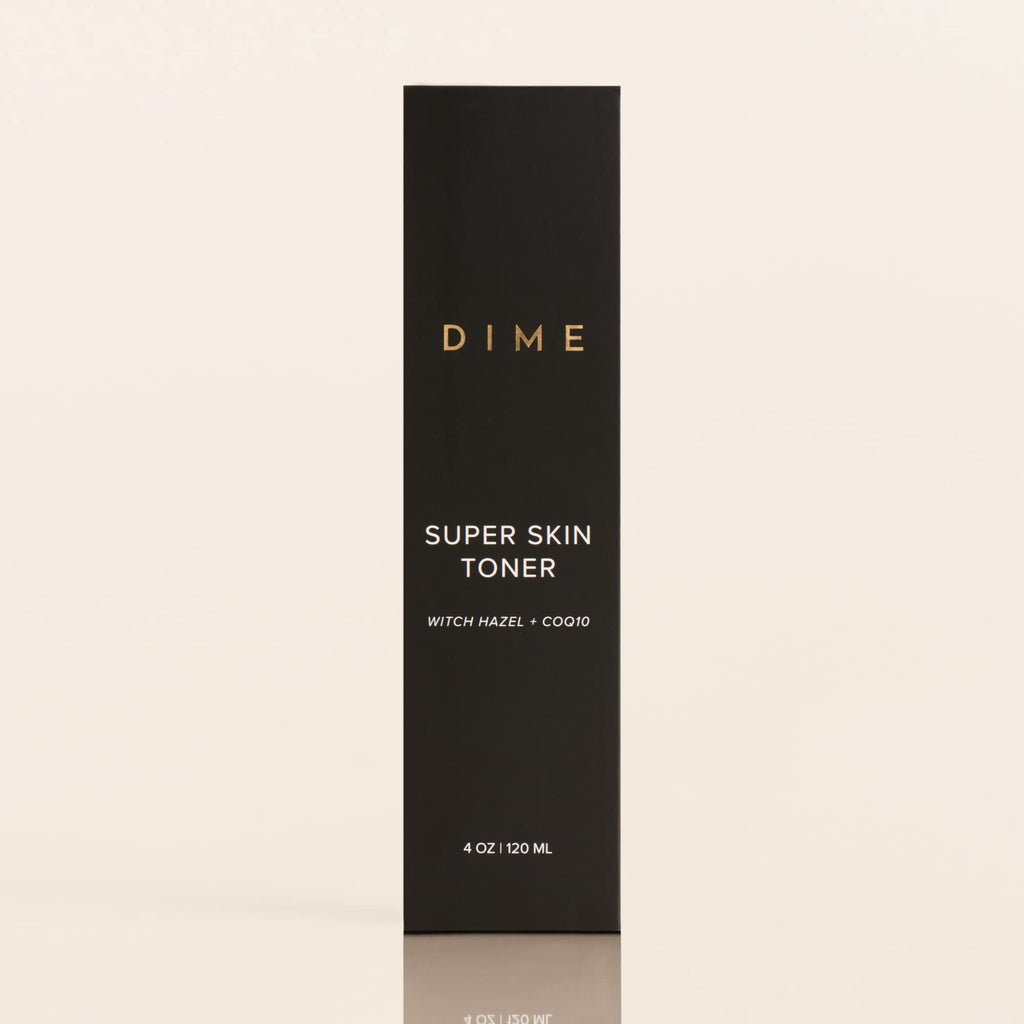DIME Beauty Super Skin Toner - Alcohol-Free Witch Hazel Face Toner with CoQ10, Hyaluronic Acid & Cucumber Extract, Pore-Tightening Brightening Antioxidant Toner, 4 oz / 120 ml