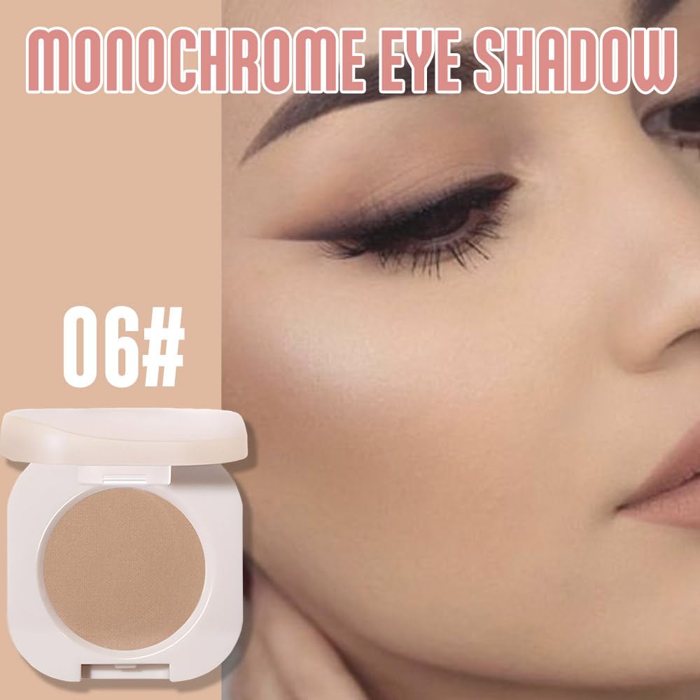 Light Brown Matte Eye Shadow Palette Makeup For Older Women, Matte Single Monochrome Eyeshadow, Mini Single Pressed Pigmented Waterproof Sombras Para Ojos, Vegan, Talc, Paraben&Cruelty Free 06#
