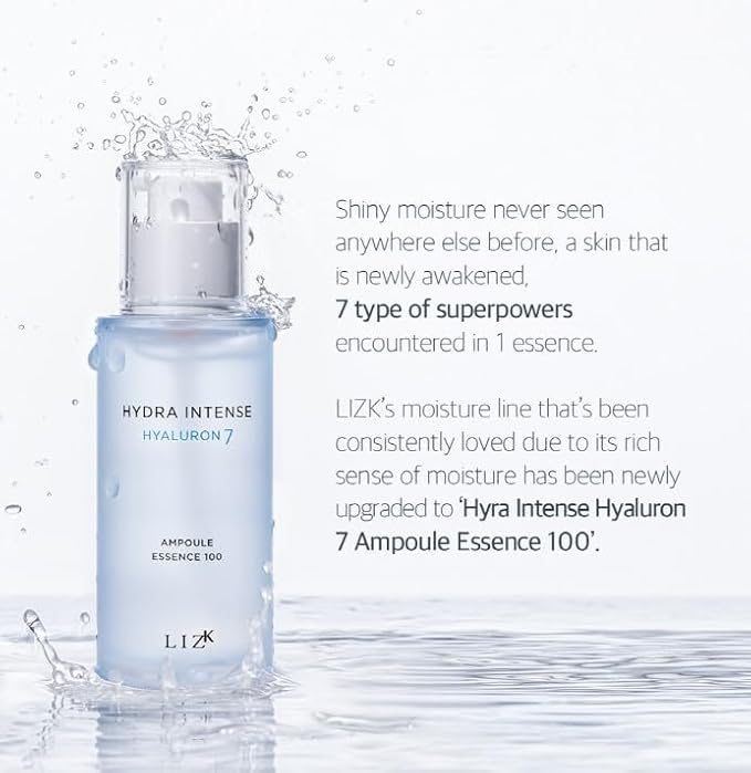 LIZK Hydra Intense Haluron 7 Ampoule Essence 100 50ml/1.16fl.oz, Moistuirzing, Glowy skin, for dry skin type hydrating