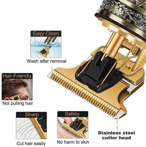 Wrrozz Professional Hair Clippers for Men Cordless, T-Blade & Copper Motor, Rechargeable Beard Trimmer with 3 Guards for Barber-Level Haircut & Trimming