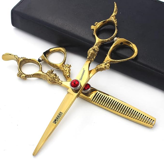 5.5/6 /7 Inch Knight Professional Japanese Hair Scissors Barber Scissors Set (6 inch 2pc-B)