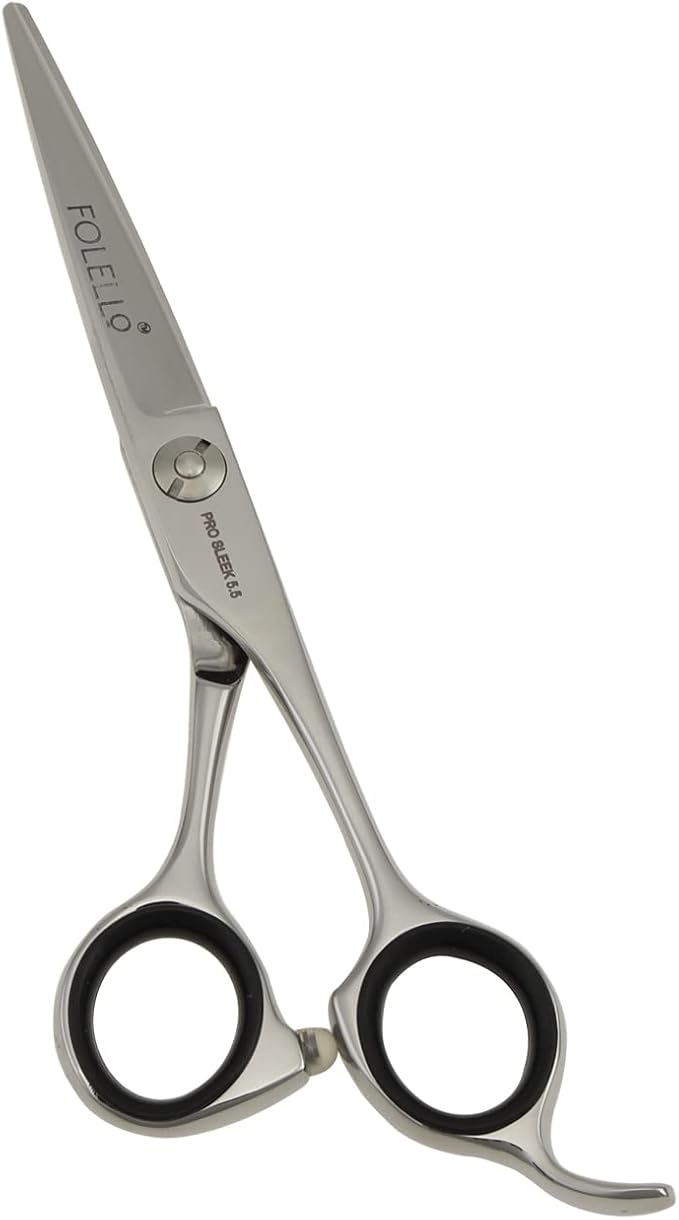 FOLELLO Right-Handed Hair Cutting Scissors – Stainless Steel Barber Shears with Ball Bearing Adjustment Screw – Grooming Tool for Men and Women