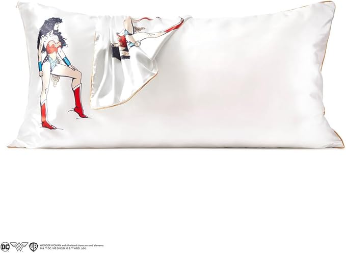Kitsch x Wonder Woman Satin Pillowcase, Size 19x36 - Believe in Wonder