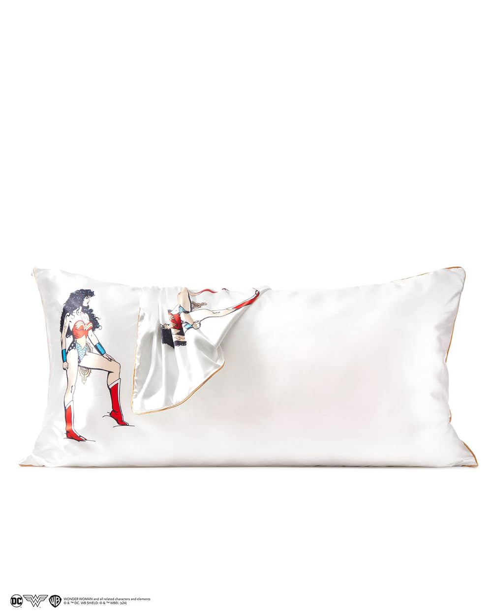 Kitsch x Wonder Woman Satin Pillowcase, Size 19x36 - Believe in Wonder