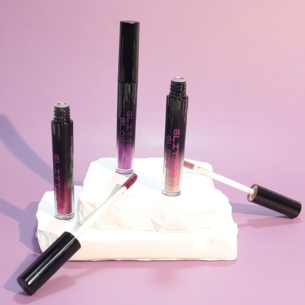 CAKAILA Taupe Purple Dark Purple Metallic Lipstick for Women,Glitter Sparkling Liquid Lipstick,Long Lasting Waterproof Lightweight Non-Drying Bold Dark Lip Gloss for Gothic Stage Makeup,Vegan