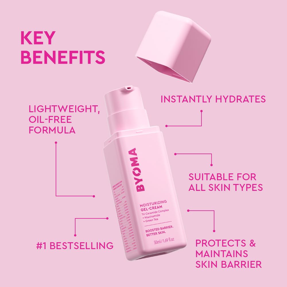 BYOMA Moisturizer - Moisturizing Gel Cream for Daily Use, Lightweight
