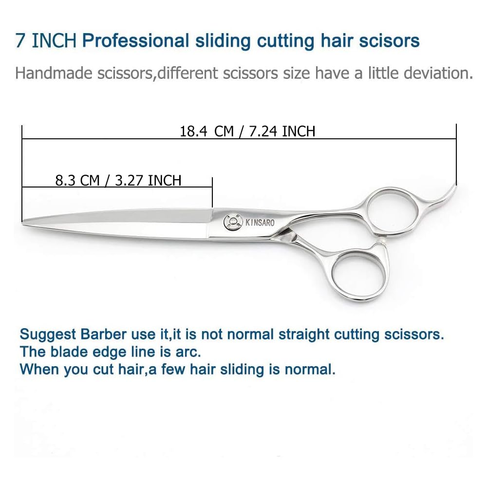 KINSARO 7 in Professional Hair Scissors Willow Shape Sliding Shears,440C