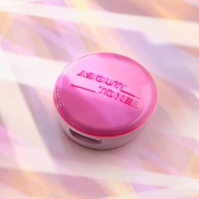 ABOUT TONE Powder Pact - Pressed Powder Compact with Mirror and Puff Makeup Fixing Setting Natural Blur Semi-Matte Finish Transparent Face Tone-Up Oil & Sebum Control Vegan (GLOW POWDER PACT)