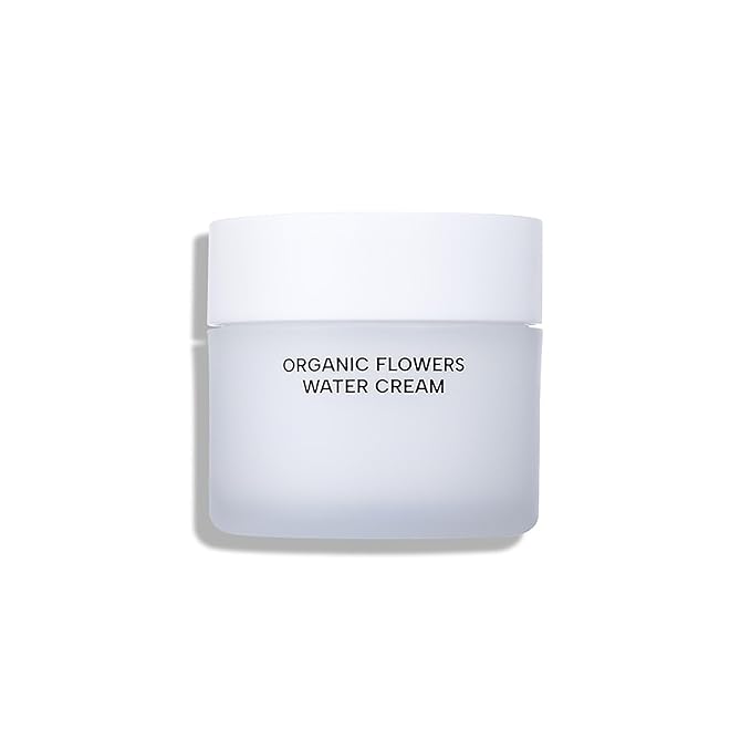 Whamisa Organic Flowers Water Cream, 95.2% Organic, Waterless Formula, Fermented Ingredient Formula for Deep Hydration & Calming Care, Moisturizing, Korean Skin Care (50ml)
