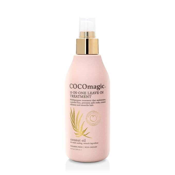 Cocomagic 10-in-1 Leave-in Hair Treatment with Coconut Oil | Hydrate, Detangle, Prevent Frizz | Smooths, Creates Silkiness | Gentle for All Hair Types | Paraben Free (8 oz)