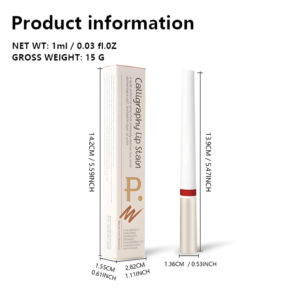 FeiCuiYun Matte Calligraphy Liquid Lip Liner Lipstick Pencil, Wine Red Long-Lasting Transfer-Proof Lip Stain Halloween Birthday Party Wear, Sheer Buildable Color, Fades to a Natural Wash of Colors