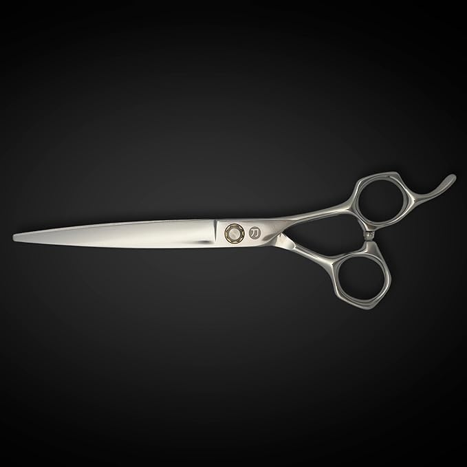 Hair Cutting Scissors for Professionals from Saki Shears - Cuts Wet and Dry Hair - Forged from Japanese 440C Stainless Steel - Sharp, Long Lasting Edge (Steel, 7 Inch Cutting, Right Hand)