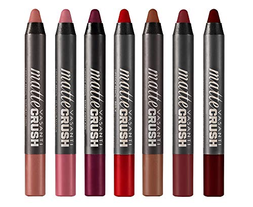 VASANTI Matte Crush Lipstick Pencil – Natural High Nude Beige – Soft, Velvety Matte Finish, Waterproof, Smooth Application – Natural, Vegan, Paraben-Free Lip Color