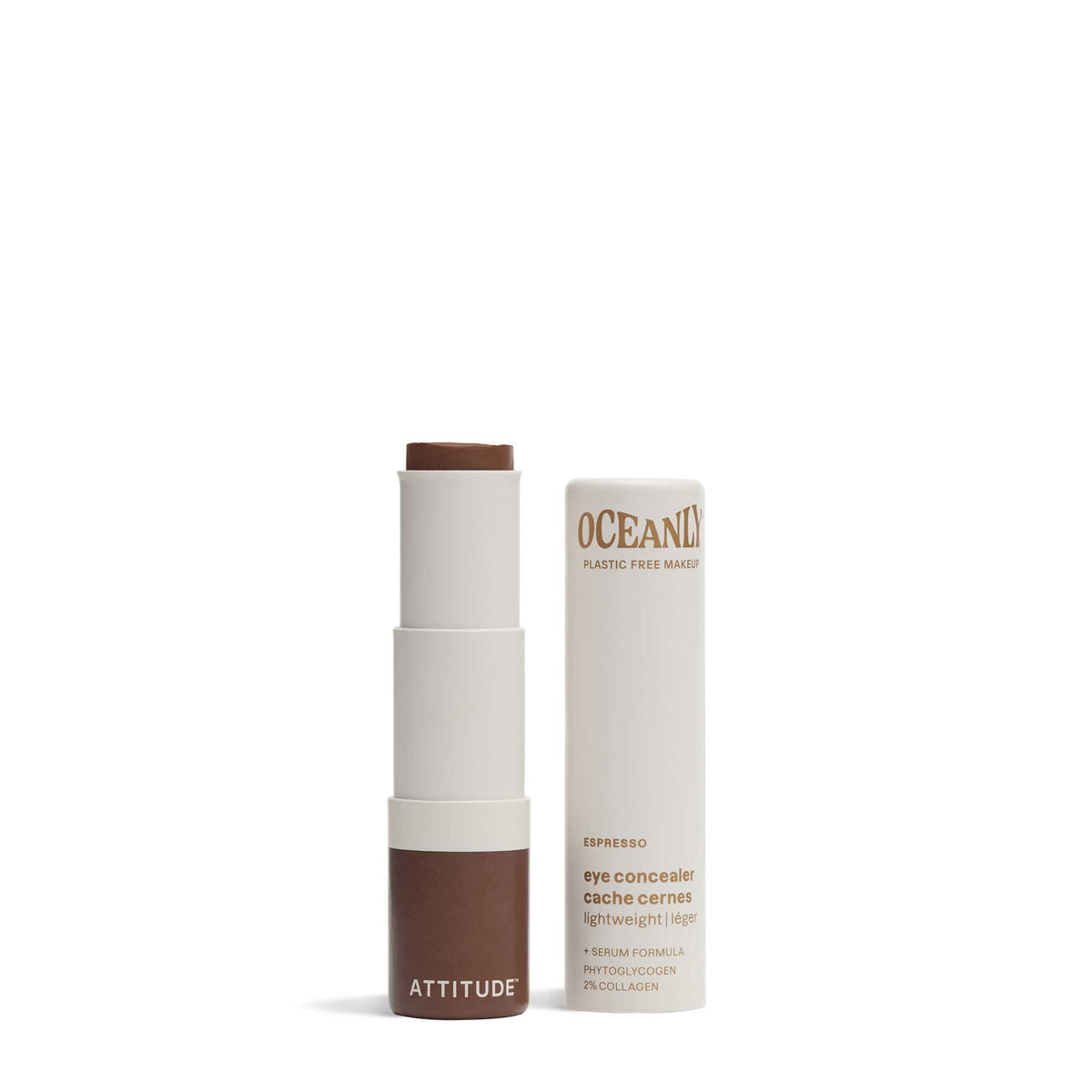 ATTITUDE Oceanly Light Coverage Under Eye Concealer Stick, Titanium Dioxide-Free, EWG Verified, Plastic-Free, Vegan & Cruelty-free Makeup, Cream, 0.2 Ounces