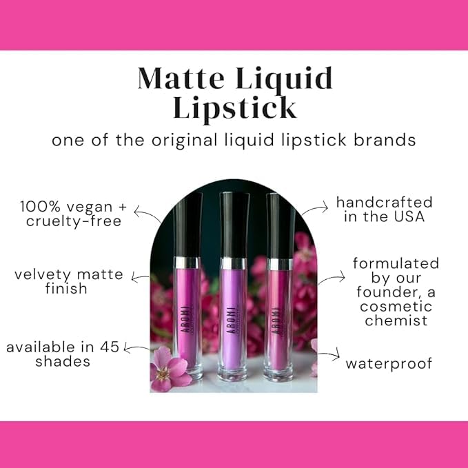 Aromi Pink Nude Liquid Lipstick | Long-Lasting, Blush Beige Lip Color, Matte Finish, Vegan, Cruelty-free, Waterproof (Toasted Almond)
