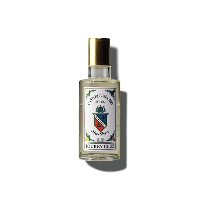 Caswell-Massey Jockey Club Aftershave, Sandalwood Musk Jasmine Geranium Scent, Soothing Post-Shave Tonic for Men, Made in USA, 3 Fl Oz