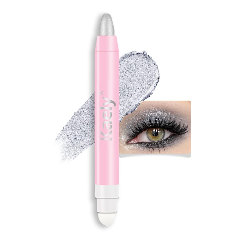 Kaely 2in1 Cream Eye Shadow Brightener Sticks for Eyes, Pencil Eyeshadow Applicator Stick Waterproof Pigmented, Eye Shadow Palette Highlighter Makeup, sombras para ojos, 37 Rose Gold Shimmer