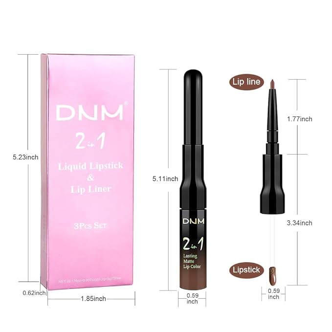 IATMOMOD 3Pcs 2 in 1 Pale Neutral True Nude Matte Lip Liner and Liquid Lipstick Stain Makeup Set for women, Long Lasting Smudge Proof Lip Tint Matte Finish Lip Gloss for All-Day Color Hold, Set30
