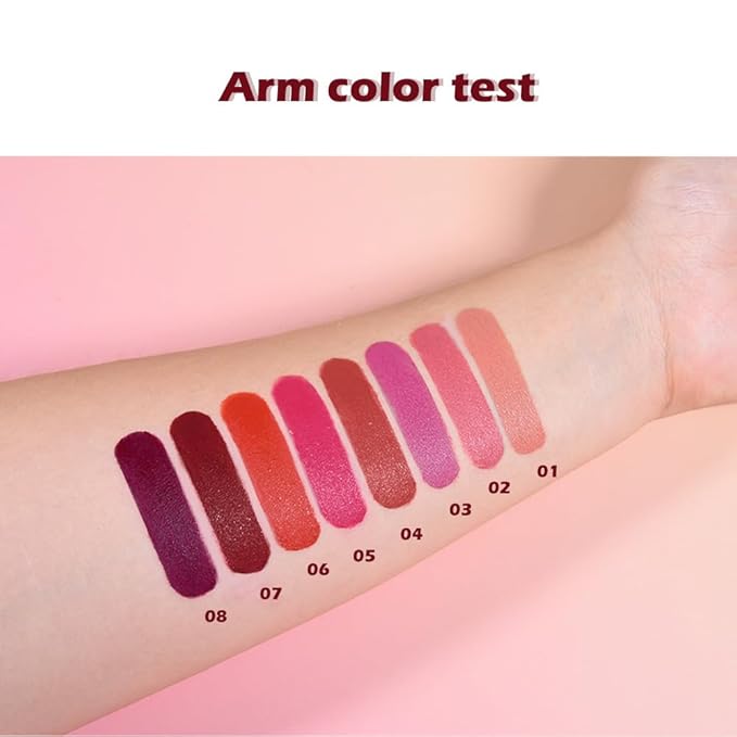 IATMOMOD Plum Purple Matte Lipstick for Women, Long Lasting Waterproof Transfer-Proof Vegan Lip Bar, 24H Moisturizing Smudge-Proof All-Day Lip Color for Daily & Party M08#