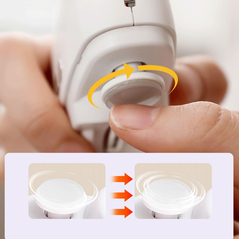 2 in 1 Electric Polishing Automatic Nail Clippers, Electric Nail Trimmer Electric Nail Clipper with 2 Adjustable Speeds, Nail Trimmer for Seniors, Kids, Adults (White)